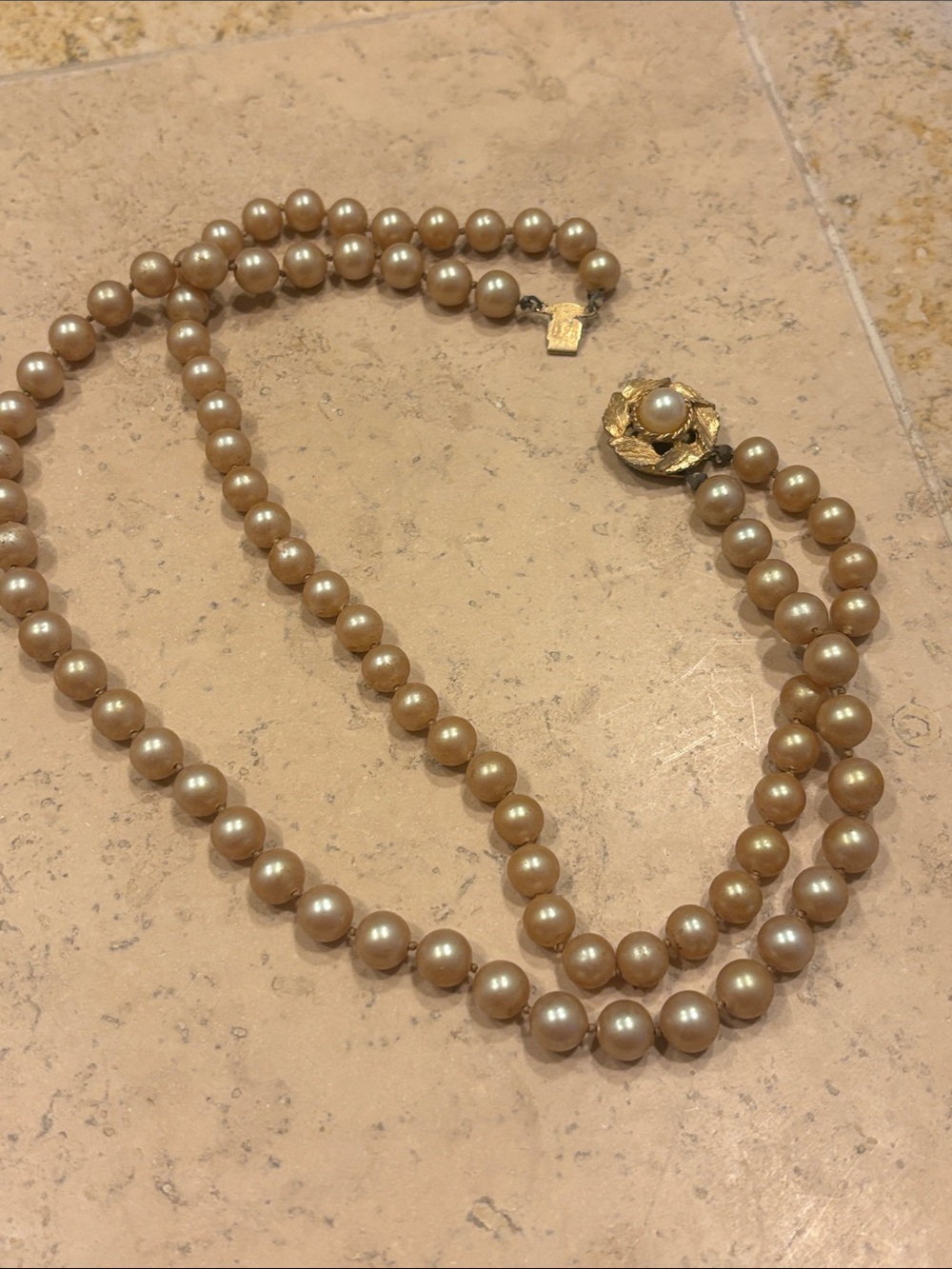 Classic Champagne Tone Pearl Necklace